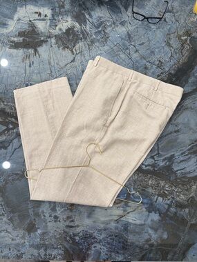 Cubavera Linen Beige Dress Pants - Tailored Style size 38/32